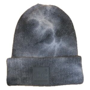 C.C. Beanie Gray White Knit Winter Hat One Size